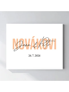 Personalizovaný magický fotoobraz v ráme - štvorec 40x50 - mená novomanželov