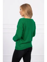 Svetr model 21764628 s výstřihem do V zelený - Kesi Svetr model 21764628 s výstřihem do V zelený - Kesi
