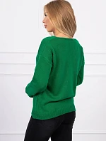 Sveter S202-15 V-výstrih zelený - Kesi