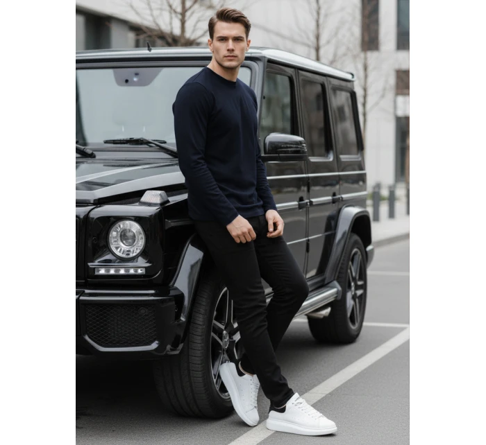 Pánské tmavě modré tričko s dlouhým rukávem Dstreet model 21994128 - FashionStreet