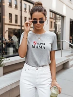 Dámske tričko s potlačou Super Mama svetlo šedá FashionStreet NX5025RY