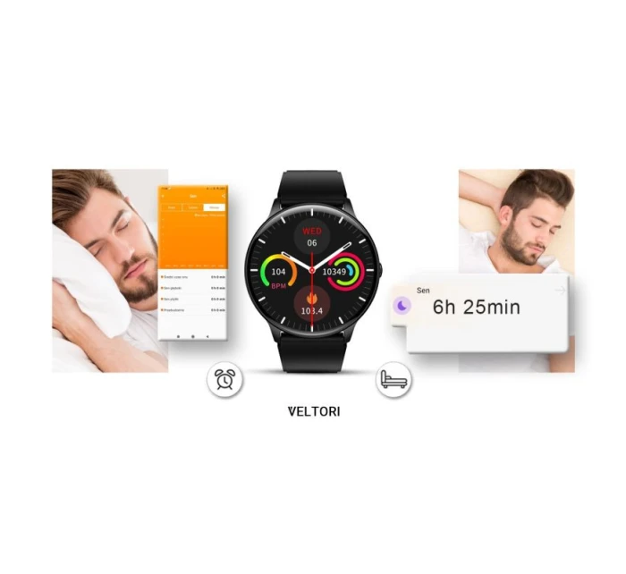 VELTORI VT160-1 Smartwatch Čierny silikónový remienok