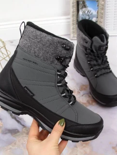 Zimné snehové topánky nepremokavé šedé DK