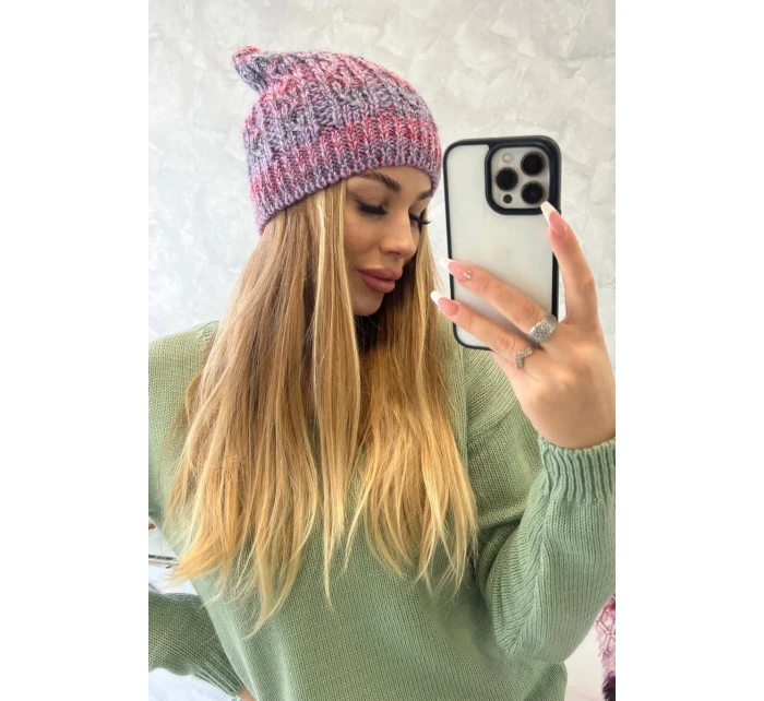 Fleecová čiapka Melisa K241 fialová+červená Fleecová čiapka Melisa K241 fialová+červená