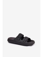 Klapki Damskie Na Platformie Z Klamrami Czarne Nitiana Klapki Damskie Na Platformie Z Klamrami Czarne Nitiana