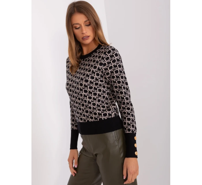 Jumper AT SW 2342.46P čierny a béžový Jumper AT SW 2342.46P čierny a béžový
