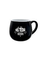 NAŠA TLAČOVŇA - čierny keramický hrnček 300 ml