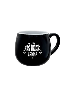 NAŠA TLAČOVŇA - čierny keramický hrnček 300 ml