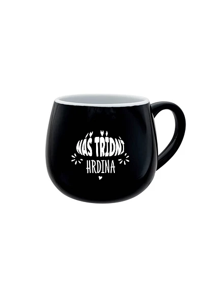 NAŠA TLAČOVŇA - čierny keramický hrnček 300 ml