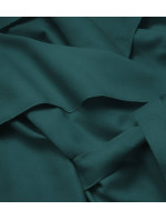 Tmavozelený minimalistický dámsky kabát (747ART)