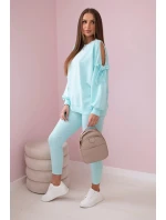 Sada mikiny s mašlí na rukávech a model 19747416 mincovna - K-Fashion Sada mikiny s mašlí na rukávech a model 19747416 mincovna - K-Fashion