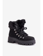 Dámské Šněrovací Boty S Kožíškem Černé model 21679564 - Boto Dámské Šněrovací Boty S Kožíškem Černé model 21679564 - Boto