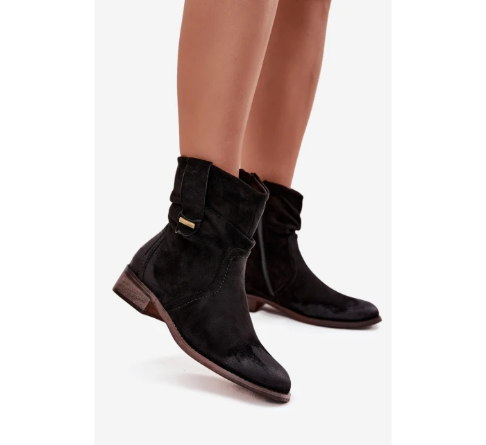 Dámské kotníkové boty na nízkém podpatku s vyhřívané černé model 21718633 - EVENTO Dámské kotníkové boty na nízkém podpatku s vyhřívané černé model 21718633 - EVENTO