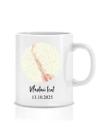 Personalizovaný klasický biely keramický hrnček s objemom 300 ml s mapou hviezd