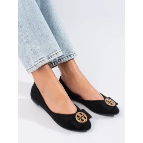 Pekné dámske čierne balerínky bez podpätku