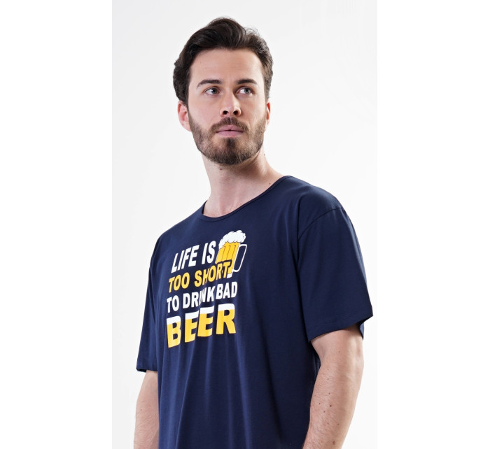 Pánska nočná košeľa s krátkym rukávom Life is beer