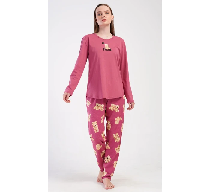 Dámske dlhé pyžamo Ružový medveď
