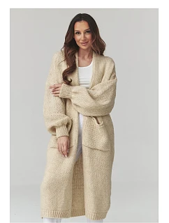 Zapínanie svetra model 226872 Makadamia