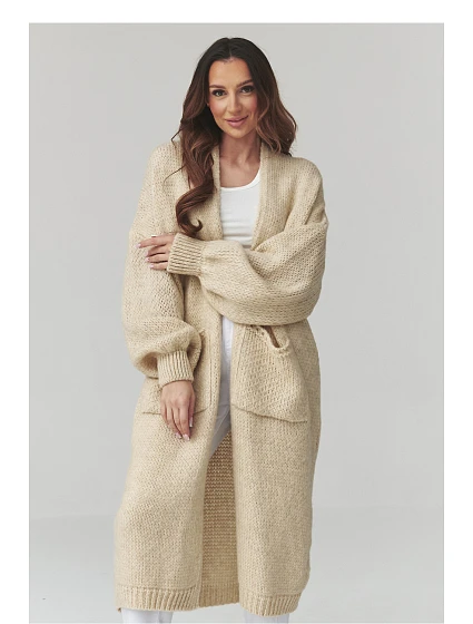 Zapínanie svetra model 226872 Makadamia Zapínanie svetra model 226872 Makadamia