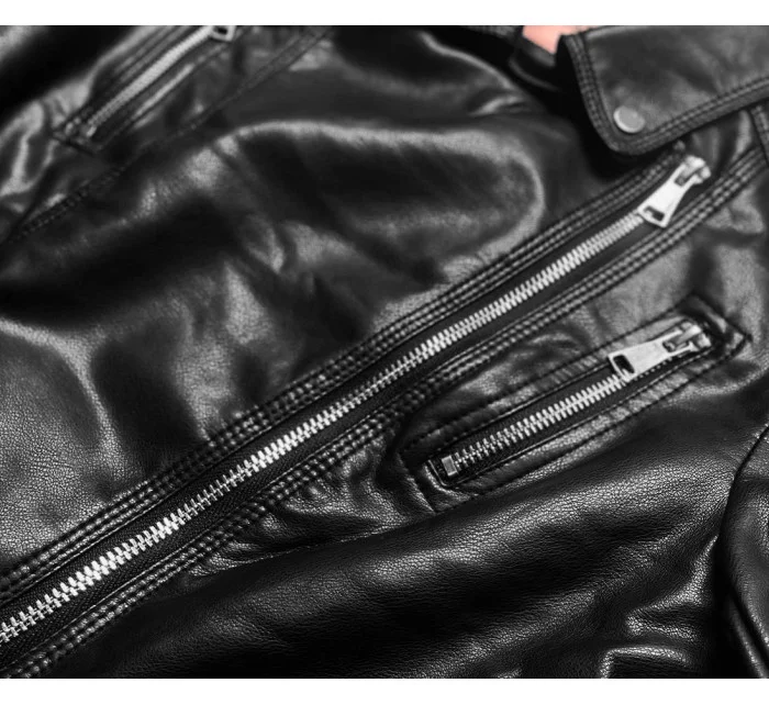 Černá bunda ramoneska model 17691530 - J.STYLE Černá bunda ramoneska model 17691530 - J.STYLE