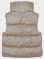 Světle béžová krátká dámská vesta se stojáčkem model 19642596 - S'WEST