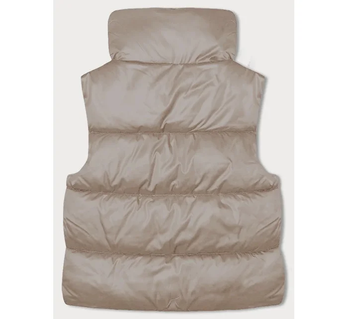 Světle béžová krátká dámská vesta se stojáčkem model 19642596 - S'WEST