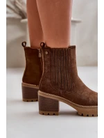 Botki Damskie Na Słupku Z Eko Zamszu Ocieplane Ciemnobrązowe Nevitas Botki Damskie Na Słupku Z Eko Zamszu Ocieplane Ciemnobrązowe Nevitas