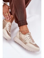 Dámské Sportovní Boty Na Platformě model 21686668 Zlaté - VINCEZA