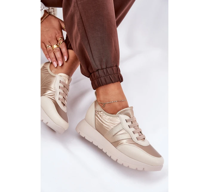 Dámské Sportovní Boty Na Platformě model 21686668 Zlaté - VINCEZA