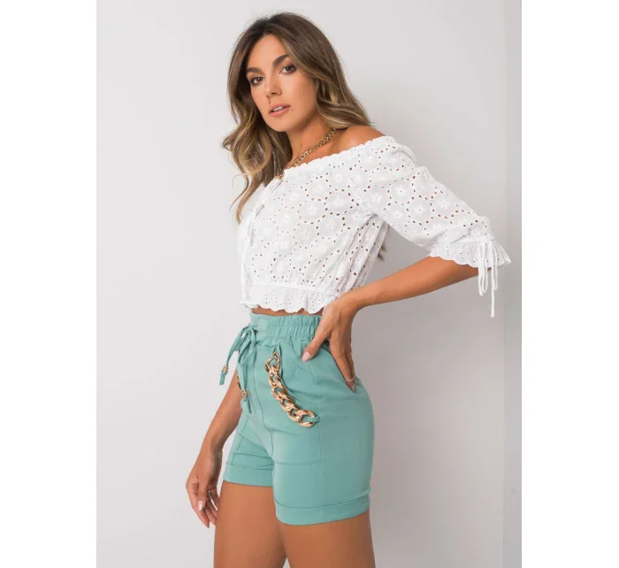 Šortky DHJ SN model 17459786 tyrkysová - FPrice Šortky DHJ SN model 17459786 tyrkysová - FPrice