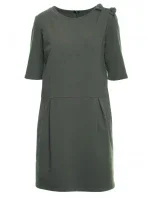 M422 Šaty so spadnutým pásom a mašľou - vojensky zelené M422 Šaty so spadnutým pásom a mašľou - vojensky zelené