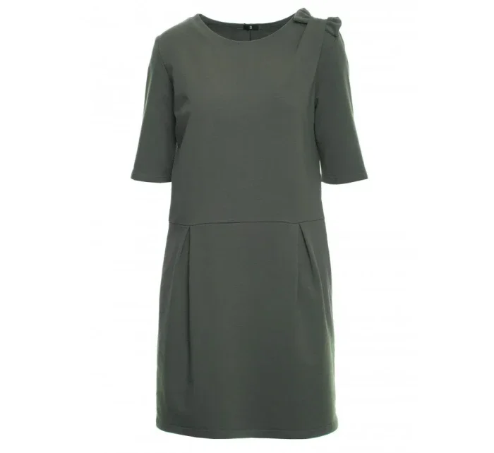 M422 Šaty so spadnutým pásom a mašľou - vojensky zelené M422 Šaty so spadnutým pásom a mašľou - vojensky zelené