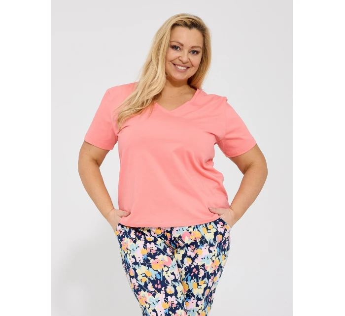 Pyžamo model 21945373 Violetta kr/r 3XL5XL - Cornette Pyžamo model 21945373 Violetta kr/r 3XL5XL - Cornette