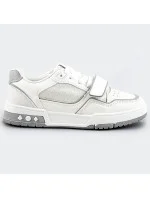 Bielo-šedé dámske dvojfarebné tenisky "adidasky" (AD-585)