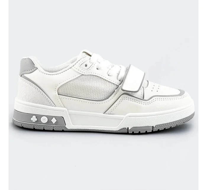 Bielo-šedé dámske dvojfarebné tenisky "adidasky" (AD-585)