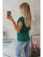 Blúzka s potlačou pier zelená