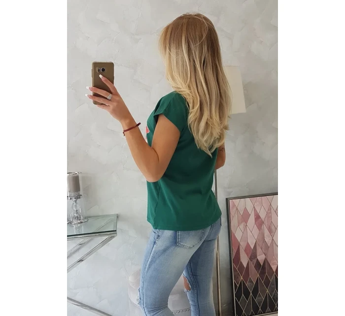 Blúzka s potlačou pier zelená