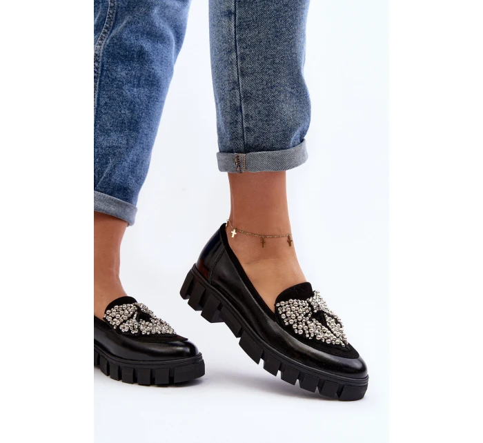 Lakované dámské mokasíny model 21647064 černé - Laura Messi