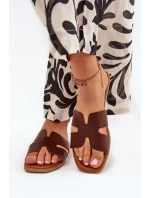 Dámské Plné Sandály S Tmavě Hnědé model 21704396 - Boto Dámské Plné Sandály S Tmavě Hnědé model 21704396 - Boto