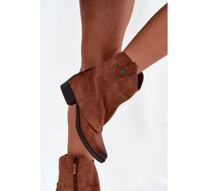 Zateplené Boty Na Podpatku Camel model 21708405 - Boto Zateplené Boty Na Podpatku Camel model 21708405 - Boto