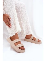 Dámske ľahké papuče na platforme S.Barski - béžové