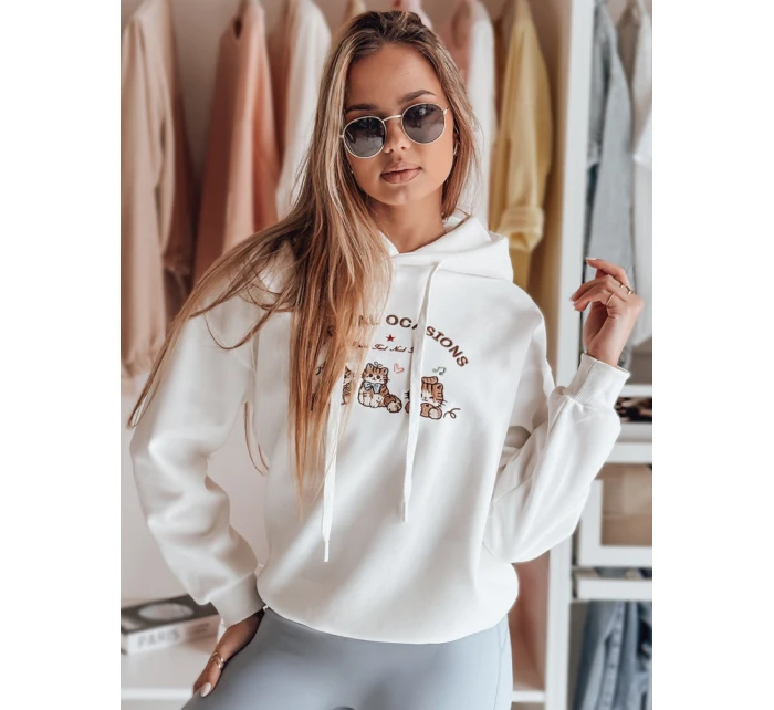 Dámská oversize mikina s kapucí  bílá Dstreet model 21989236 - FashionStreet