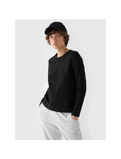 Dámské oversize hladké tričko s dlouhým rukávem model 21432174 - 4F