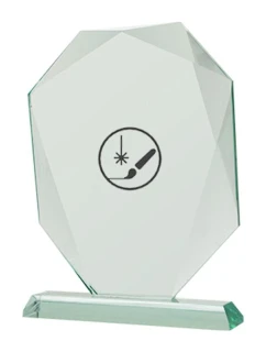 Gravírovaná sklenená trofej s puzdrom + náplň farby