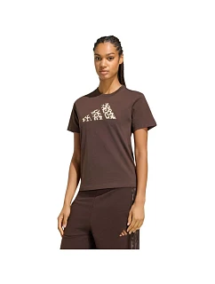 Dámské tričko adidas Animal Graphic, hnědé, KT2676