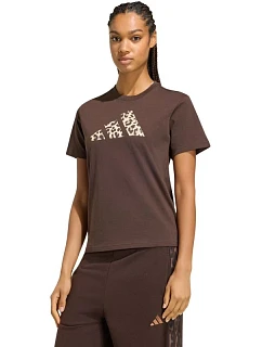 Dámské tričko adidas Animal Graphic, hnědé, KT2676