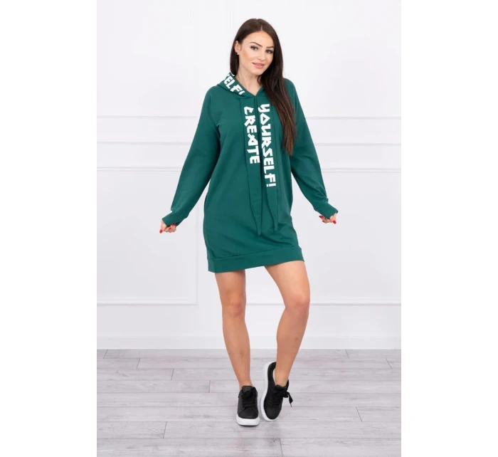 Oversize šaty s kapucí tmavě zelené Oversize šaty s kapucí tmavě zelené
