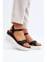 Sandały Na Koturnie Czarne Esinna Sandały Na Koturnie Czarne Esinna