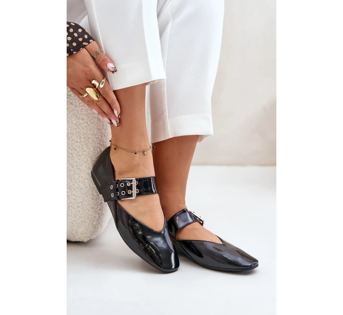 Lakované Baletky S Páskem Černé model 21670980 - Boto