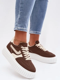 Dámské tenisky na platformě z eko semiše hnědé model 21997824 - Boto